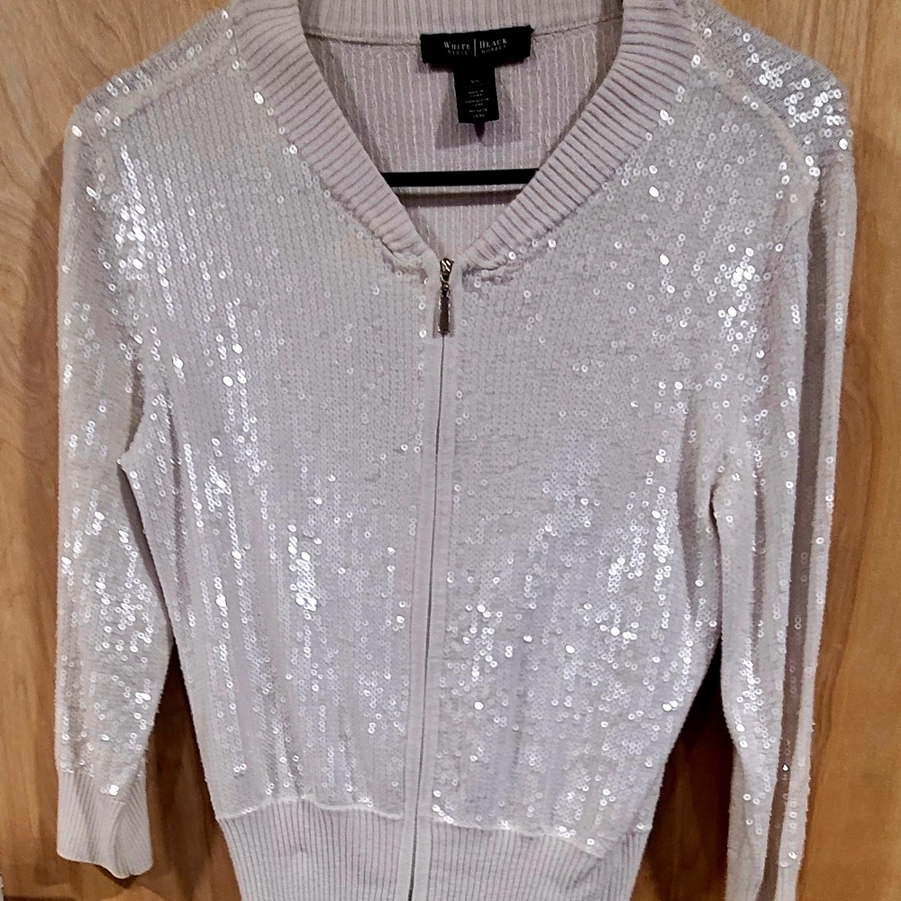 White House Black Market Sequin Bomber Jacket